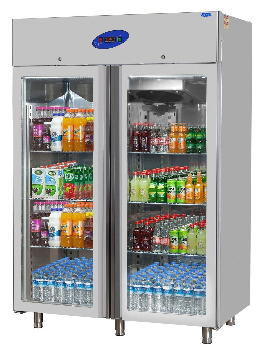 Upright Refrigerator with 2 Glass Door