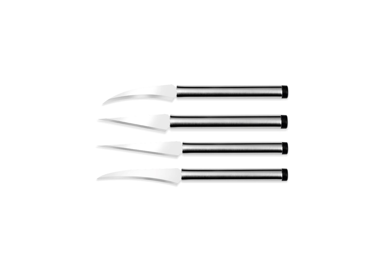 4-Piece Decor Knife Set with Chrome Handle