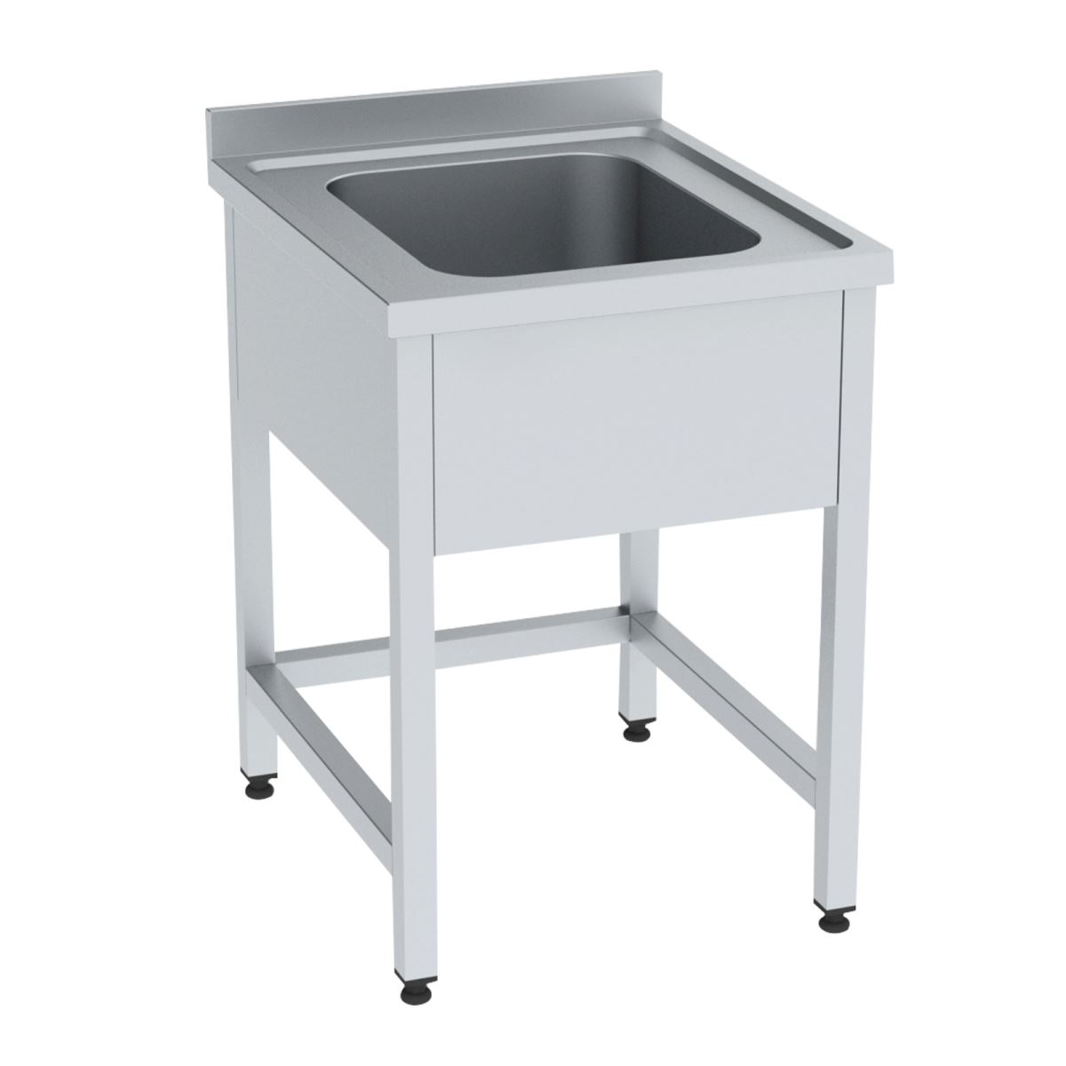 Work Table with Single Sink without Bottom Shelf