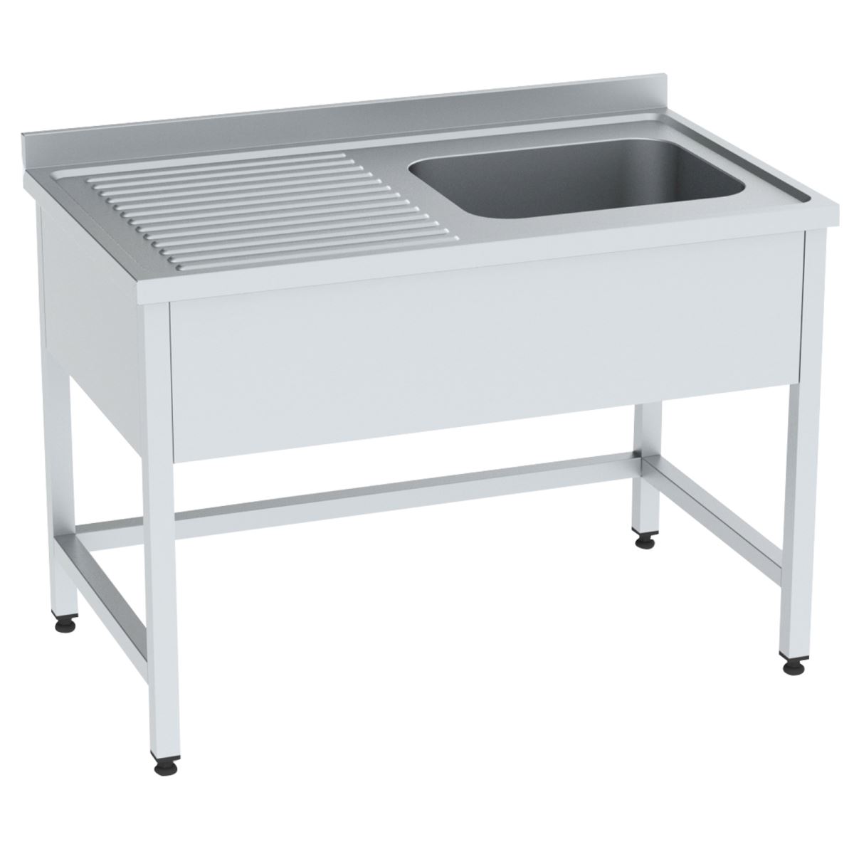 Work Table with Single Sink without Bottom Shelf