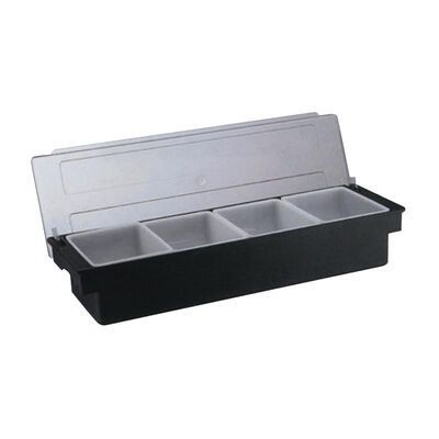 Biradli Bar Container, 4 Pieces, With Lid, Polycarbonate, 50x16x9 cm, Black