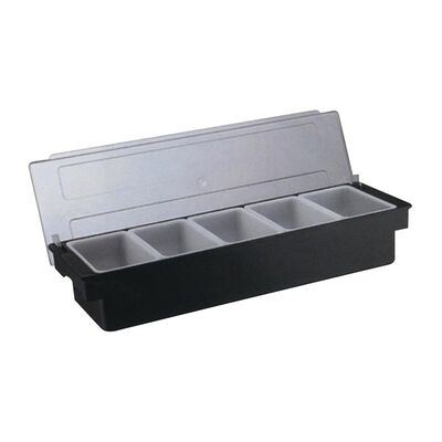 Biradli Bar Container, 5 Pieces, With Lid, Polycarbonate, 50x16x9 cm, Black