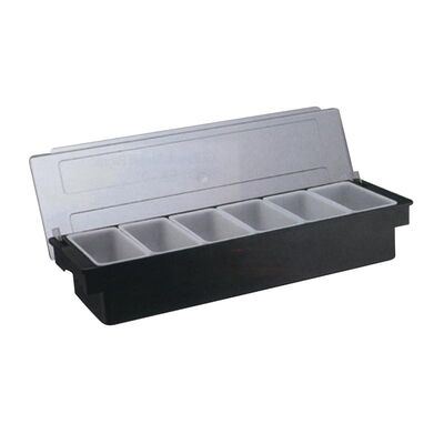 Biradli Bar Container, 6 Pieces, With Lid, Polycarbonate, 50x16x9 cm, Black