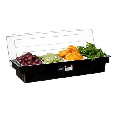 Bora Plastic Bar Container with Lid, 4 Pieces, 49.5x15.7 cm
