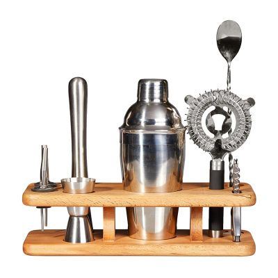 Biradli Bar Set, Wooden Stand, 7 Pieces