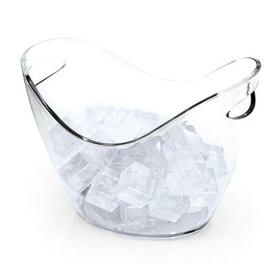 Biradlı Acrylic Bottle Bucket, 27x27x20 cm, Transparent