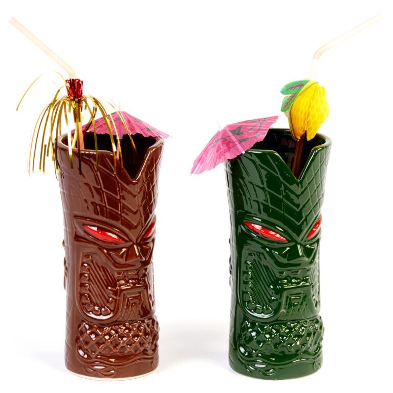 Groovy Ceramic Tiki Cocktail Glass