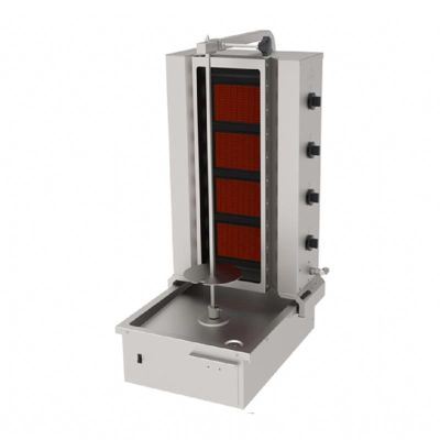 Atalay Glass Bottom Motor Movable Doner Kebab Machine, 4 Burners, Natural Gas