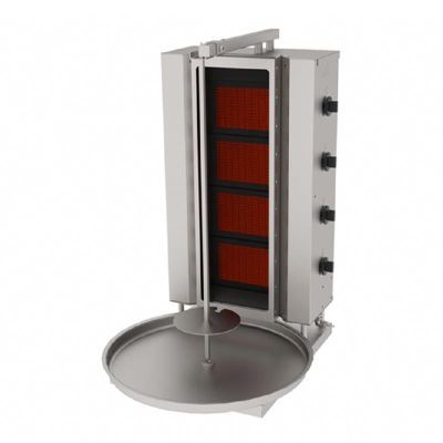 Atalay Fixed Glass Doner Kebab Machine, 4 Burners, Natural Gas