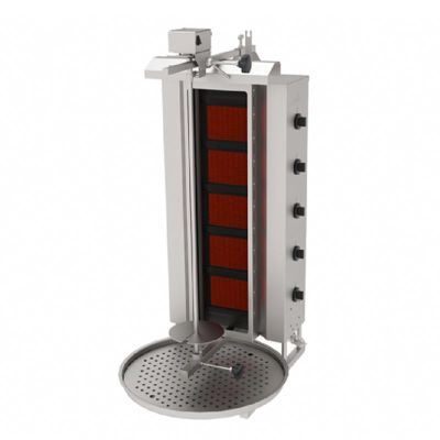 Atalay Glass Top Motorized Doner Kebab Machine, 5 Burners, Natural Gas