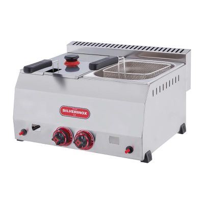 SilverInox Deep Fryer, 5+5 L, Natural Gas
