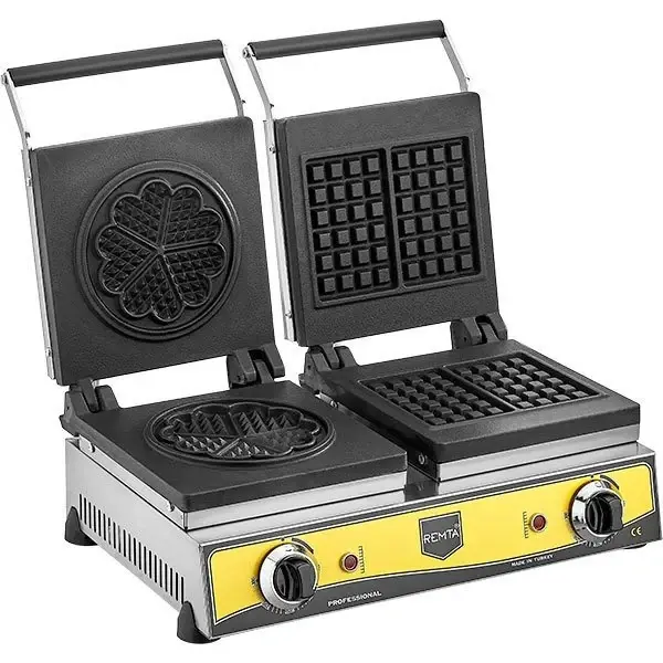 W20 Double Square+Flower Model (16 cm Diameter) Waffle Machine Electric
