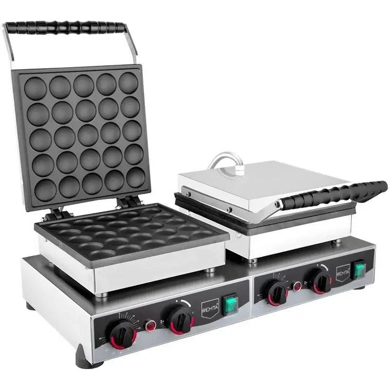 W23 Round Double Bubble Pancake Machine Electric with Lid