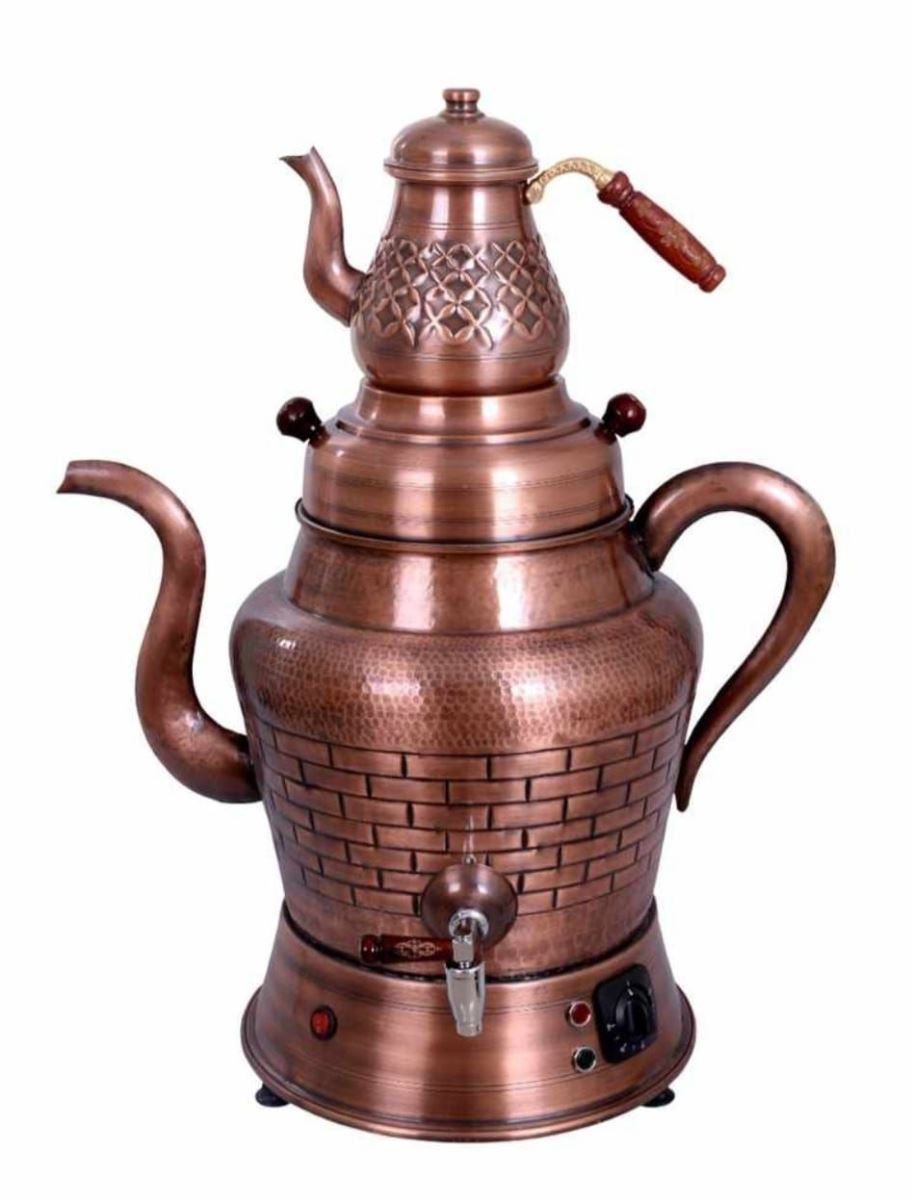 Demlik Tipi Bakır Semaver