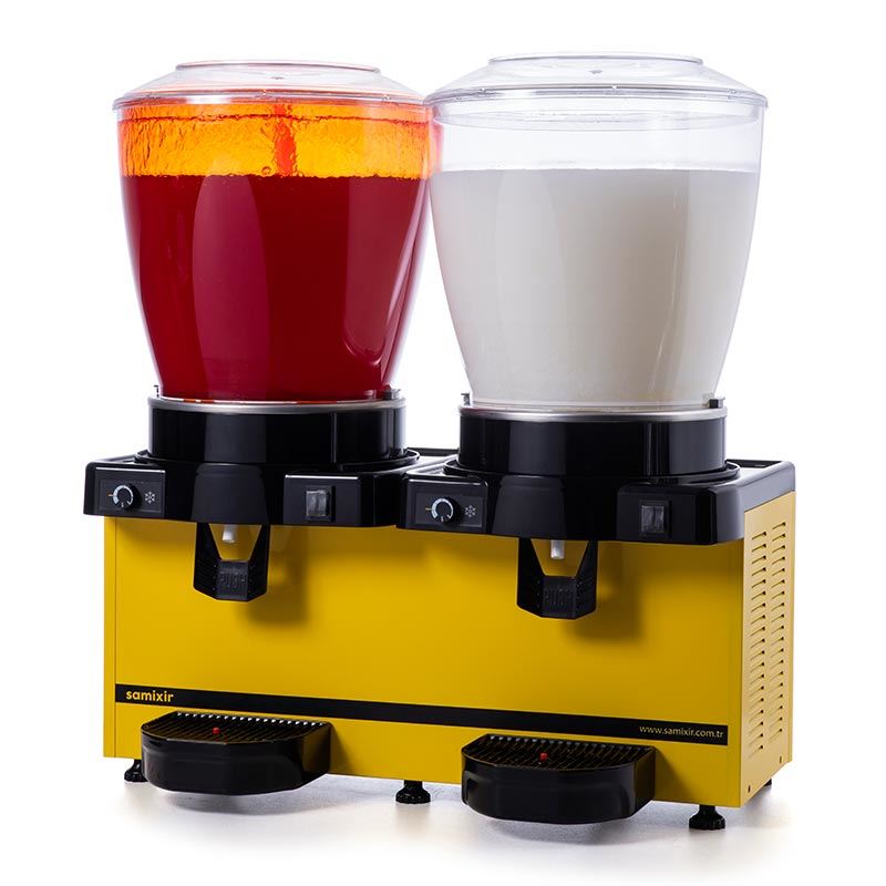 Samixir Twin Cold Drink Dispenser, 22+22 L, Panoramic, Analog, Fountain
