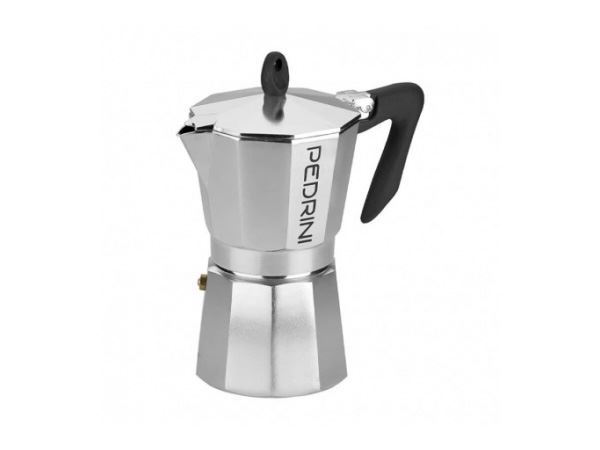 PEDRINI MOKA POT 3 CUPS BLACK HANDLE