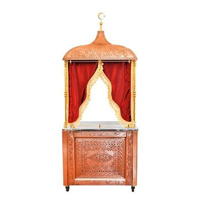 Coffee Girl Beauty on Fire Presentation Cart, 90x60x255 cm, Copper Coating