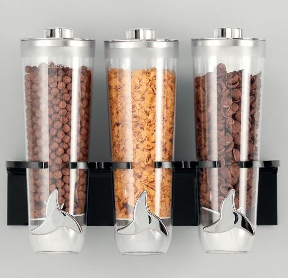 Cornfleks Dispenser With Triple Stand Set Of 3 (Wall Mounted)