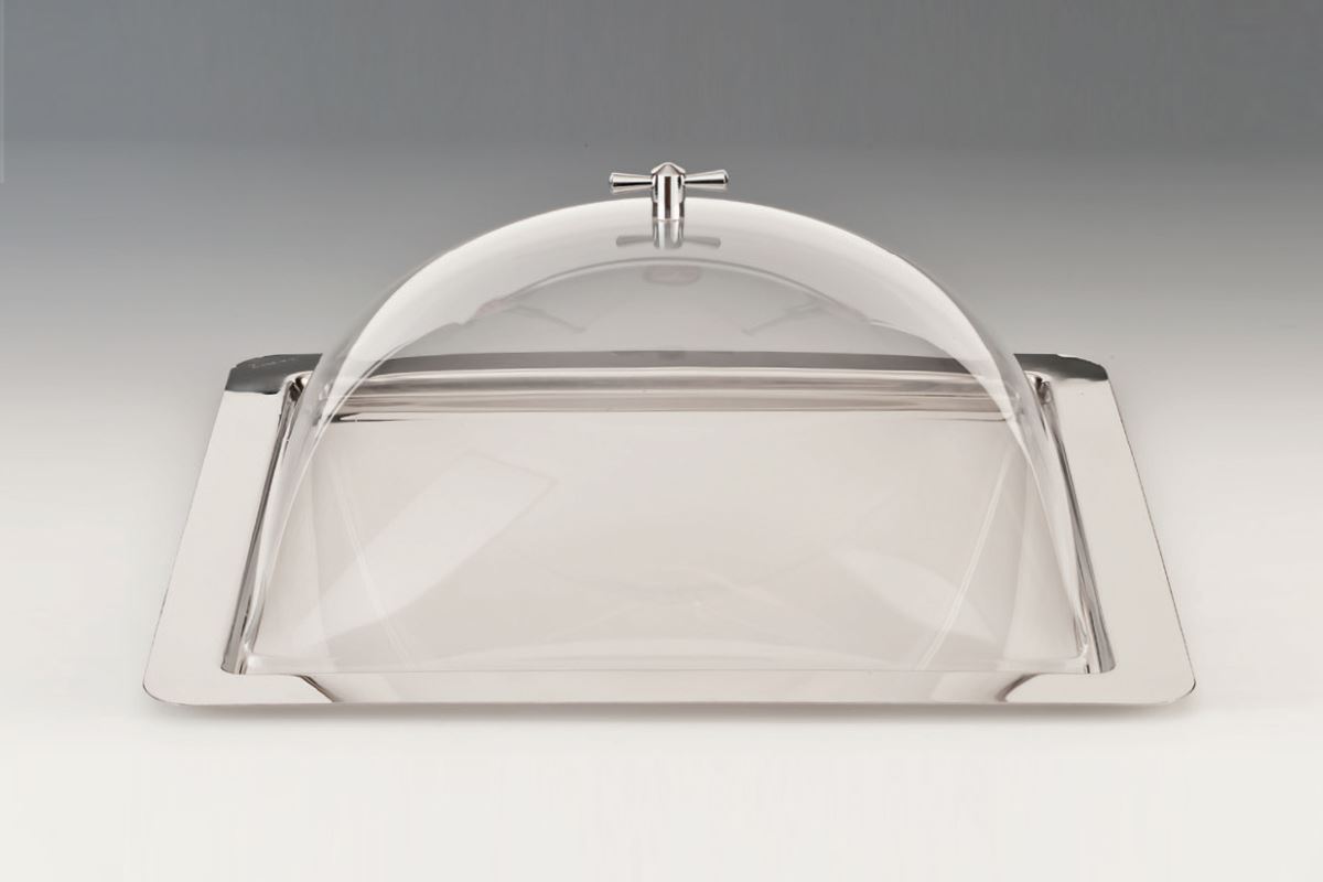 Bell Jar With Lid And Square Steel Base