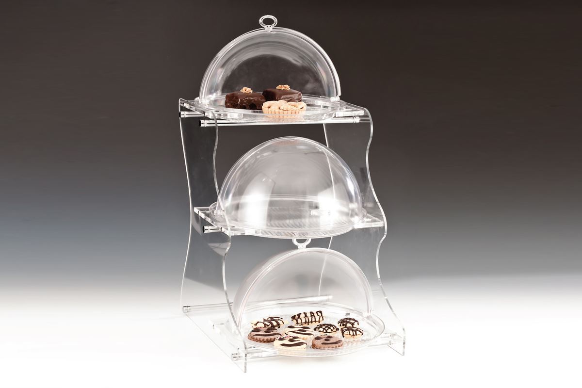 Display Stand With Polycarbonate Bell Jar