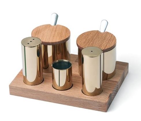 5 Pcs Salt-Spice Shaker Set (Gold)