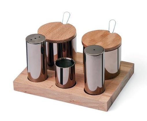 5 Pcs Salt-Spice Shaker Set (Copper Colored)