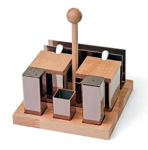 Sestet Square Salt Spice Shaker Set (Copper Colored)