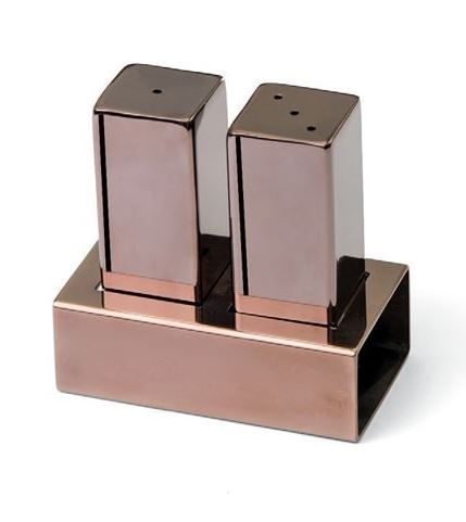 Double Square Salt Shaker Set (Copper Colored)