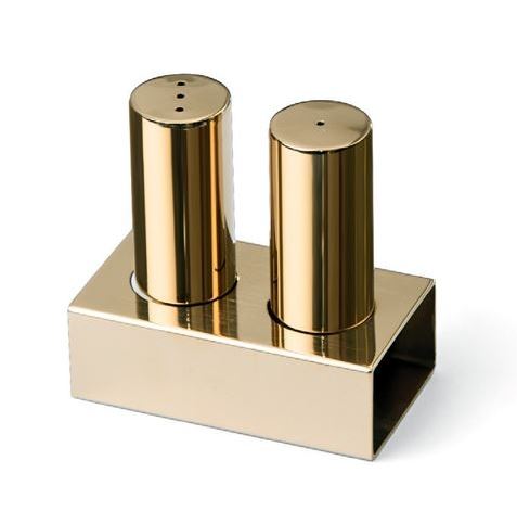 Double Round Thin Salt Shaker Set (Gold)