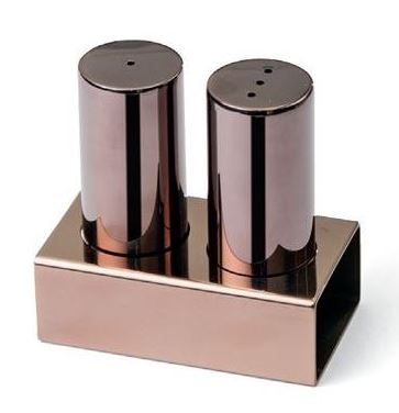 Double Round Thick Salt Shaker Set (Copper Colored)