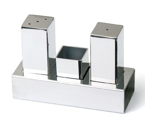 Triple Square Salt Shaker Set (Mat-Shiny)