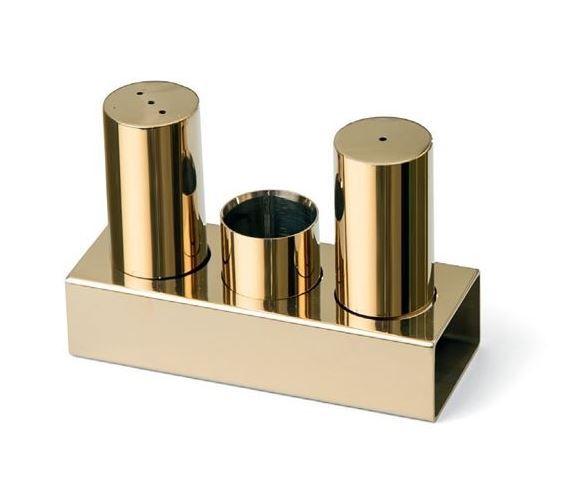 Triple Round Thick Salt Shaker Set (Gold)