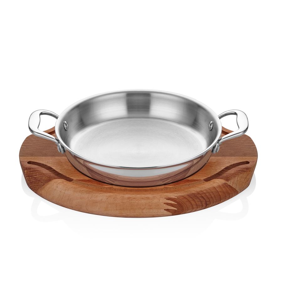 Elite MM Steel Round Dish + Trivet