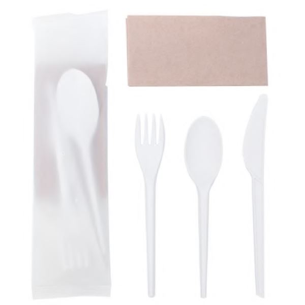 SET.1104 Compostable Set Çatal + Bıçak + Kaşık + Peçete