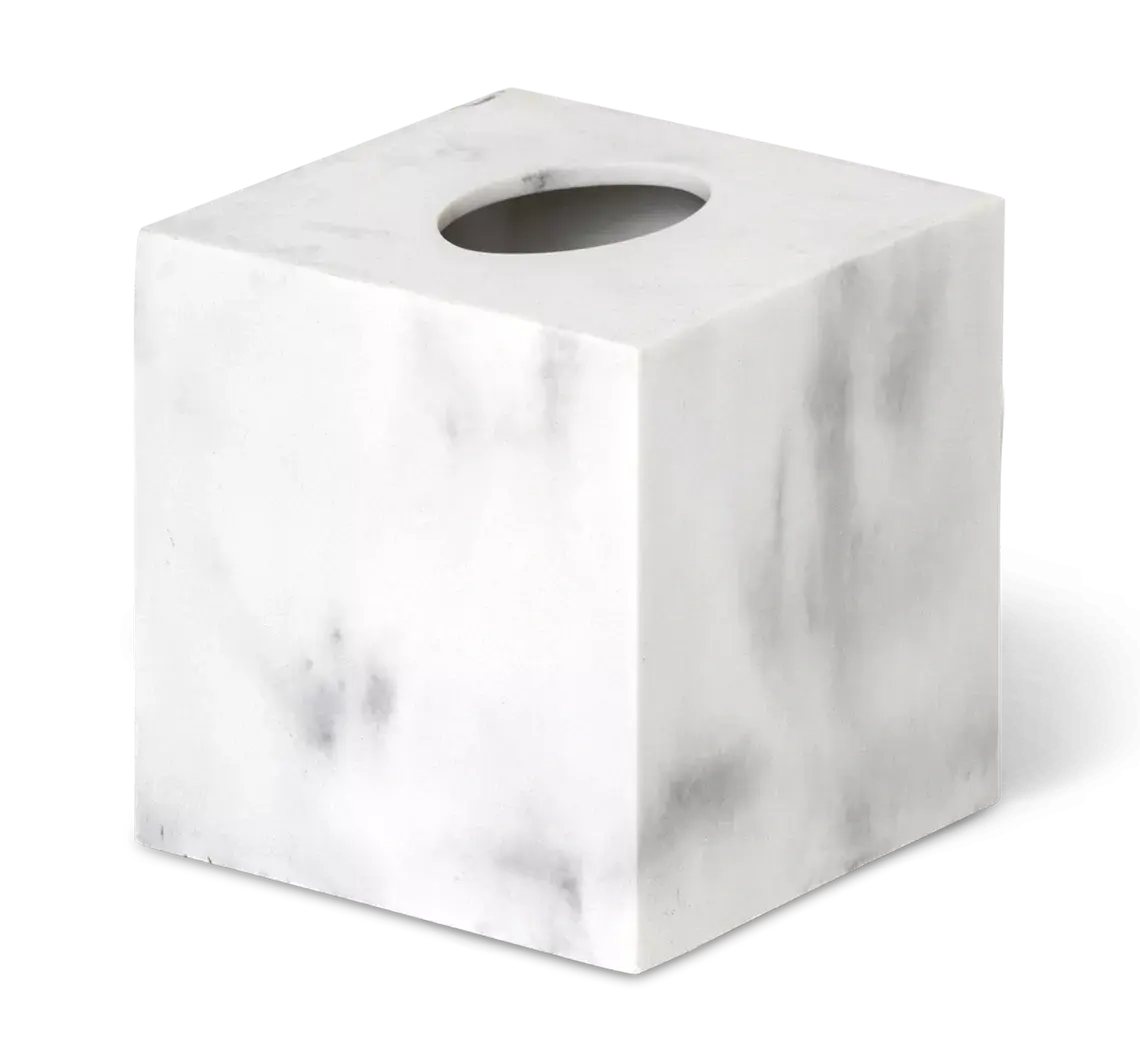 Baker Tissue box White Marble