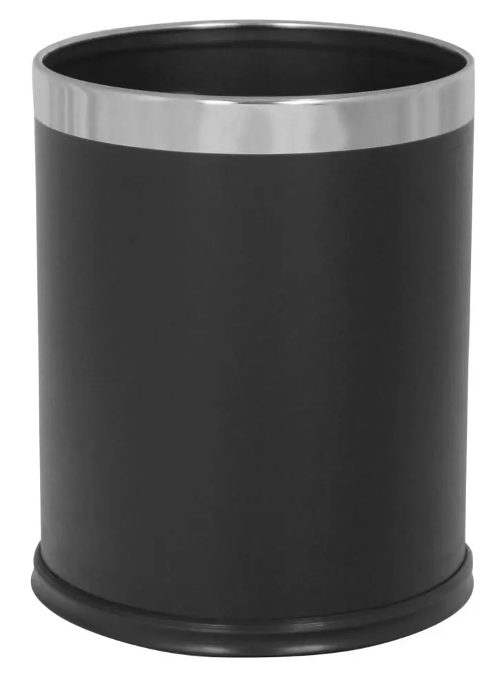 Round bin 10L black leatherette
